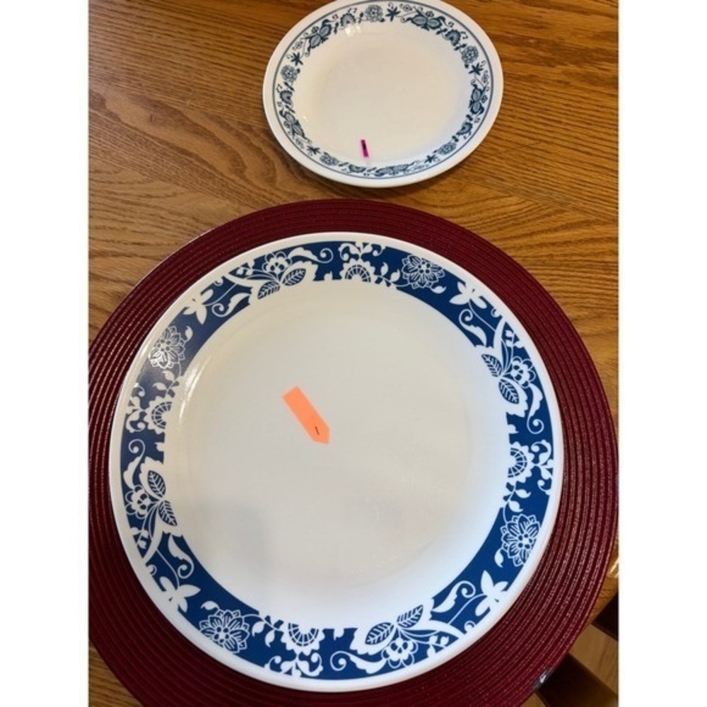 4 Corelle True Blue 10.25" 4 Old Town Blue6.25" Dinner & 4 Cake Plates,‎ Vintage